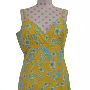 *Lilly Pulitzer Sz 12 Yellow Monkey Animal Dress